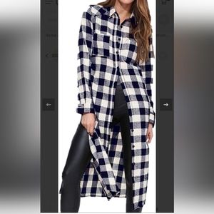 Style Dome Women's Shirt Dress Checked Long Sleeve Blouse Tartan Long Tops Check